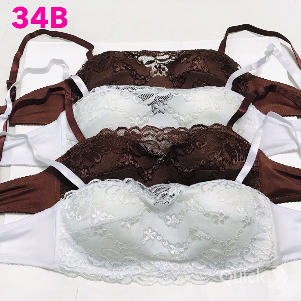 34B - NWT 4 pcs Lace Convertible Strapless Bra